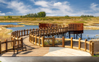 Bird blind overlooking wetlands in the Hotchkiss community of southeast Calgary.